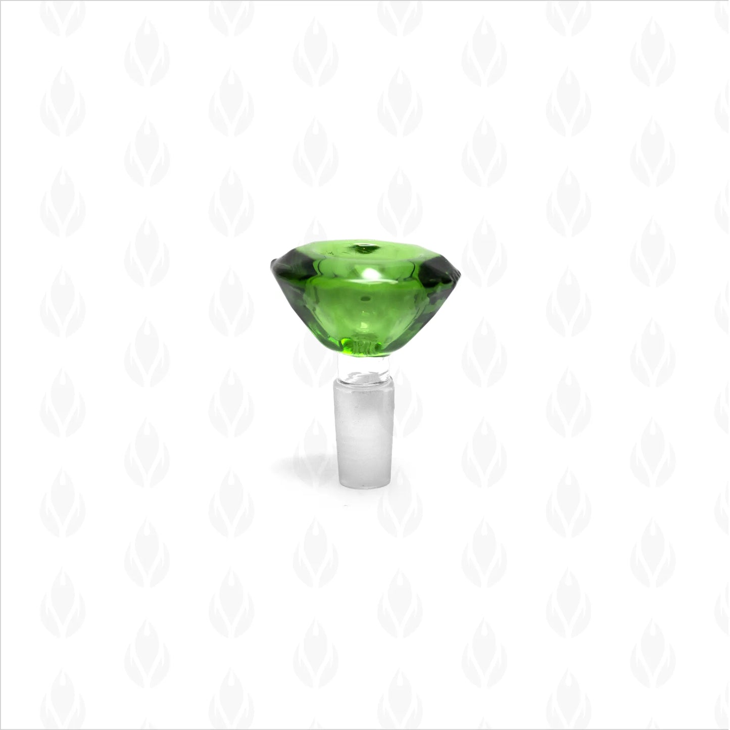 Bowl de Pyrex para bongs, con corte de diamante en un vibrante tono verde