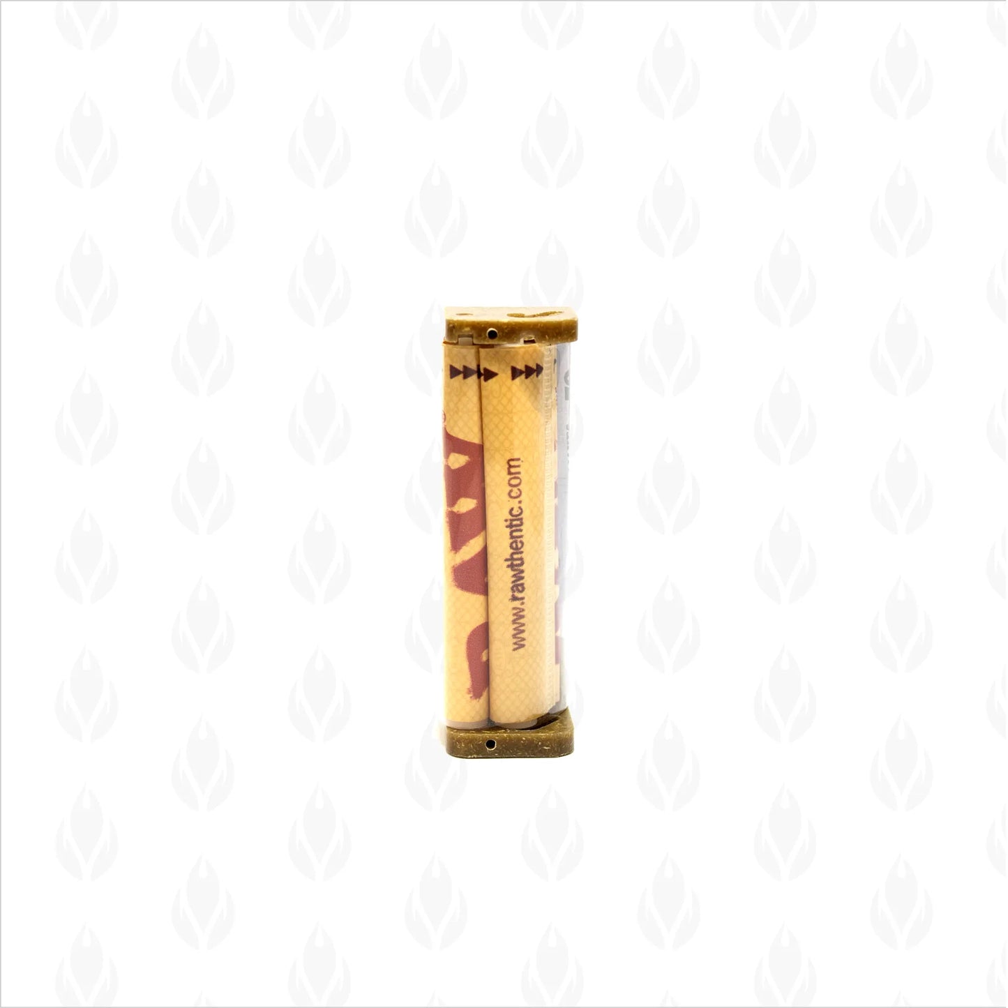 Enroladora RAW hecha de plástico hemp en tono natural con logos rojos