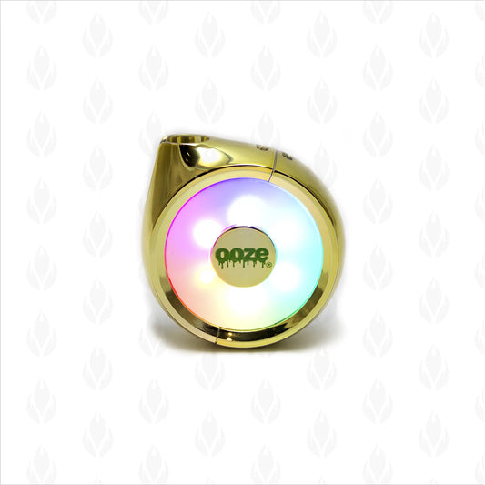Vaporizador Ooze Movez dorado con bocina inalámbrica y luces LED indicadoras