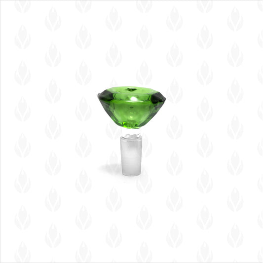 Bowl de Pyrex para bongs, con corte de diamante en un vibrante tono verde