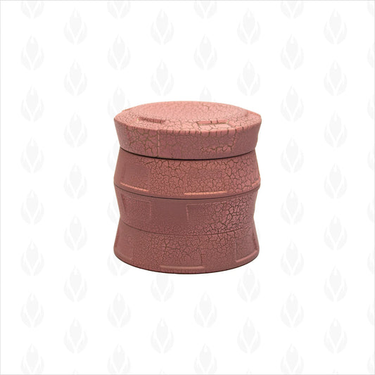Moledor metálico con diseño cerámico craquelado en tono rosado